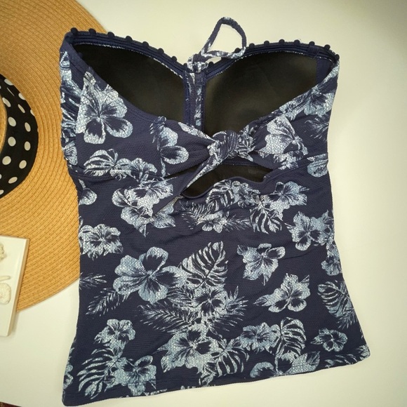 Tommy Bahama Swim Top Navy CHAMBRAY BLOSSOM Shaping Bandini XS - Picture 10 of 17